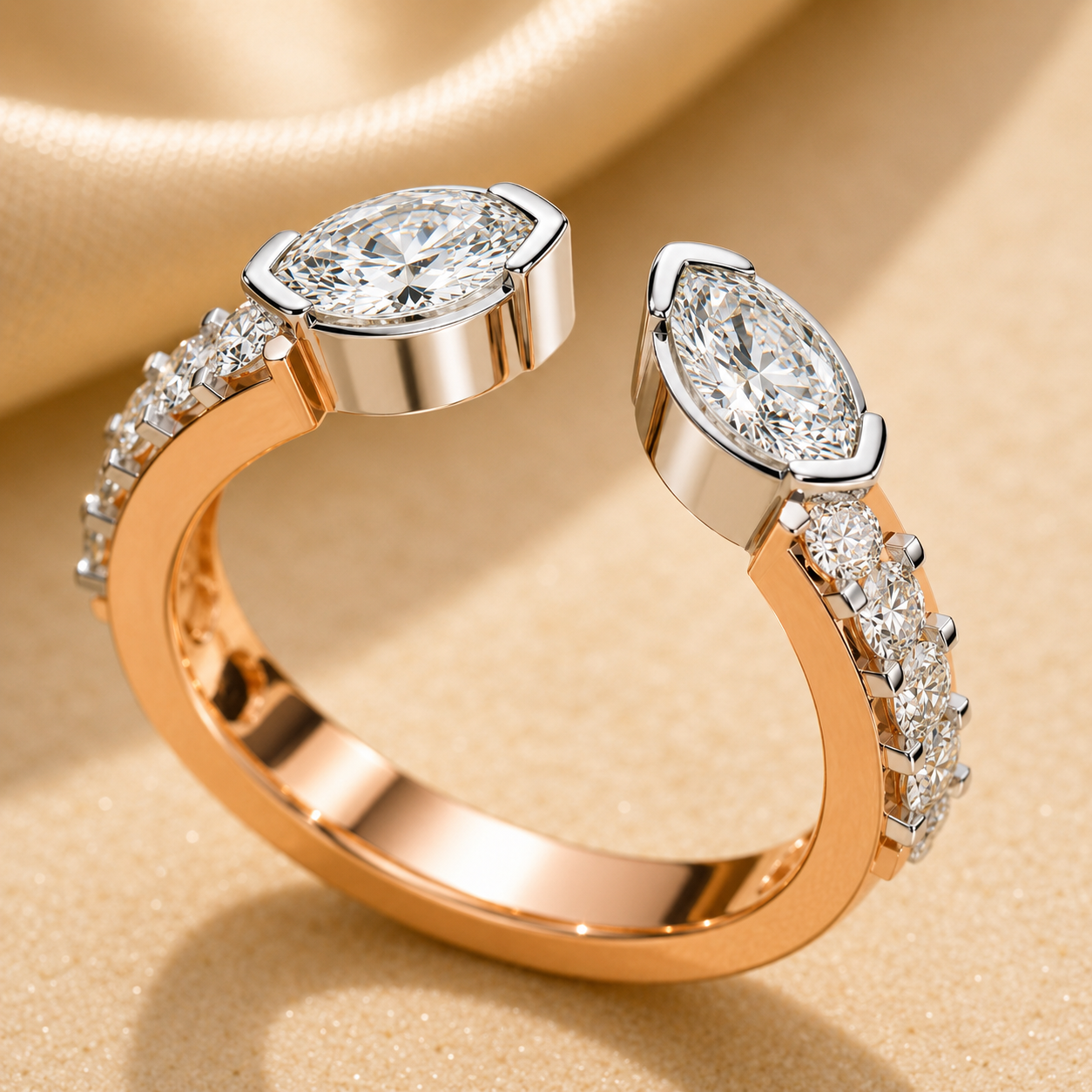 Rose Gold Luxe Open Cuff Ring