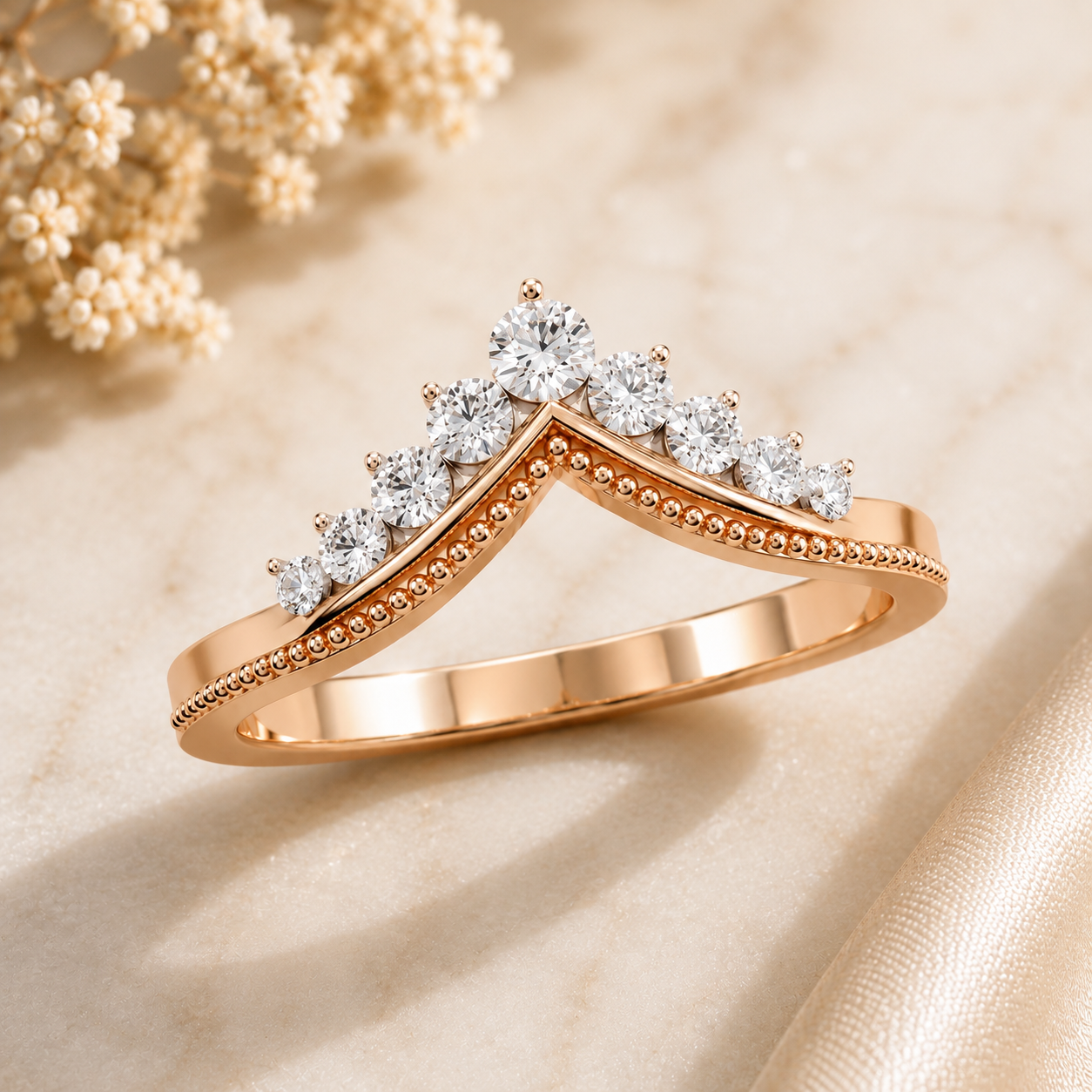 Aurelia Rose Gold Crown Ring