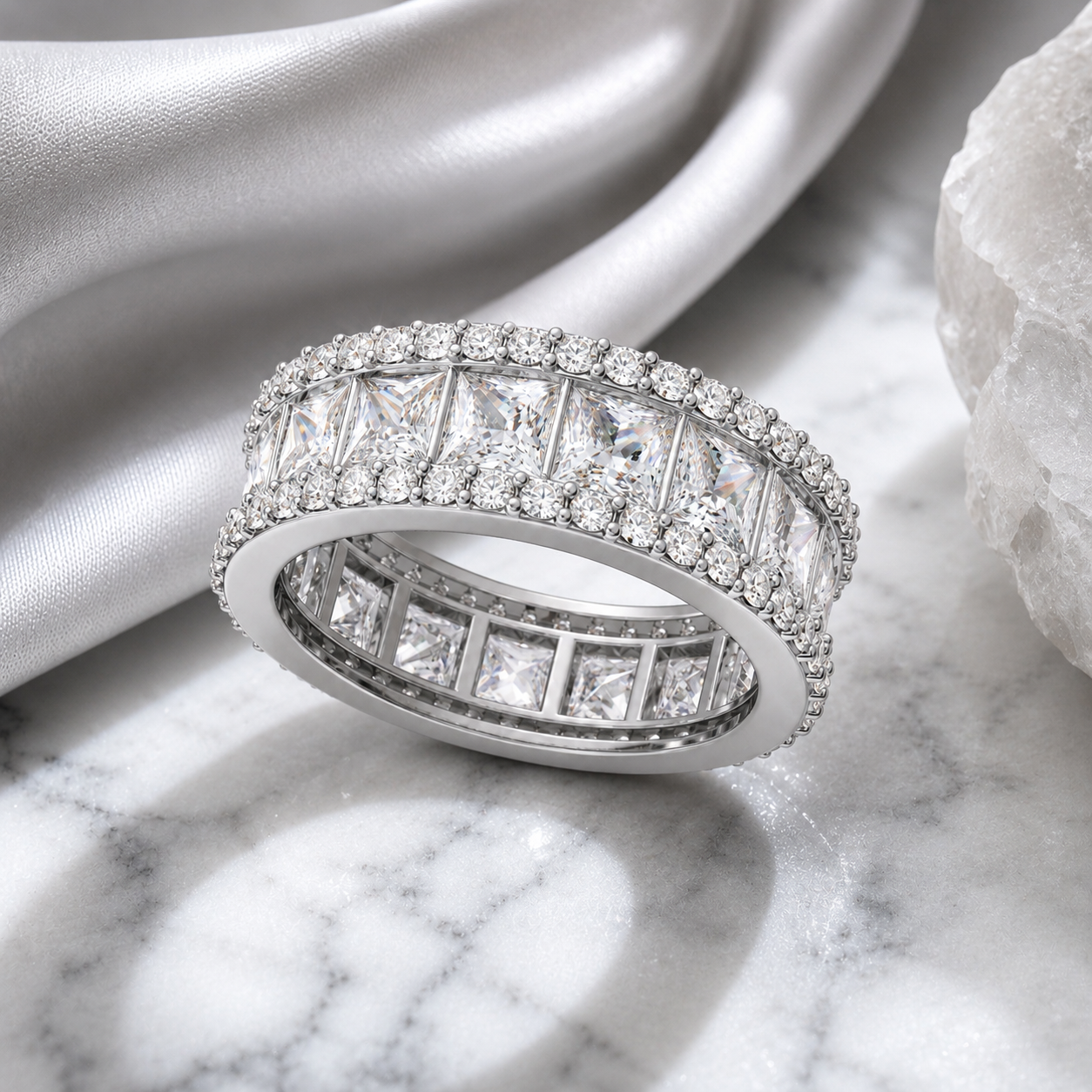 Celeste Silver Eternity Band