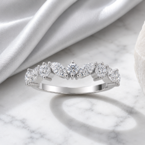 Velvrs Celestial Marquise Crown Ring – White Gold