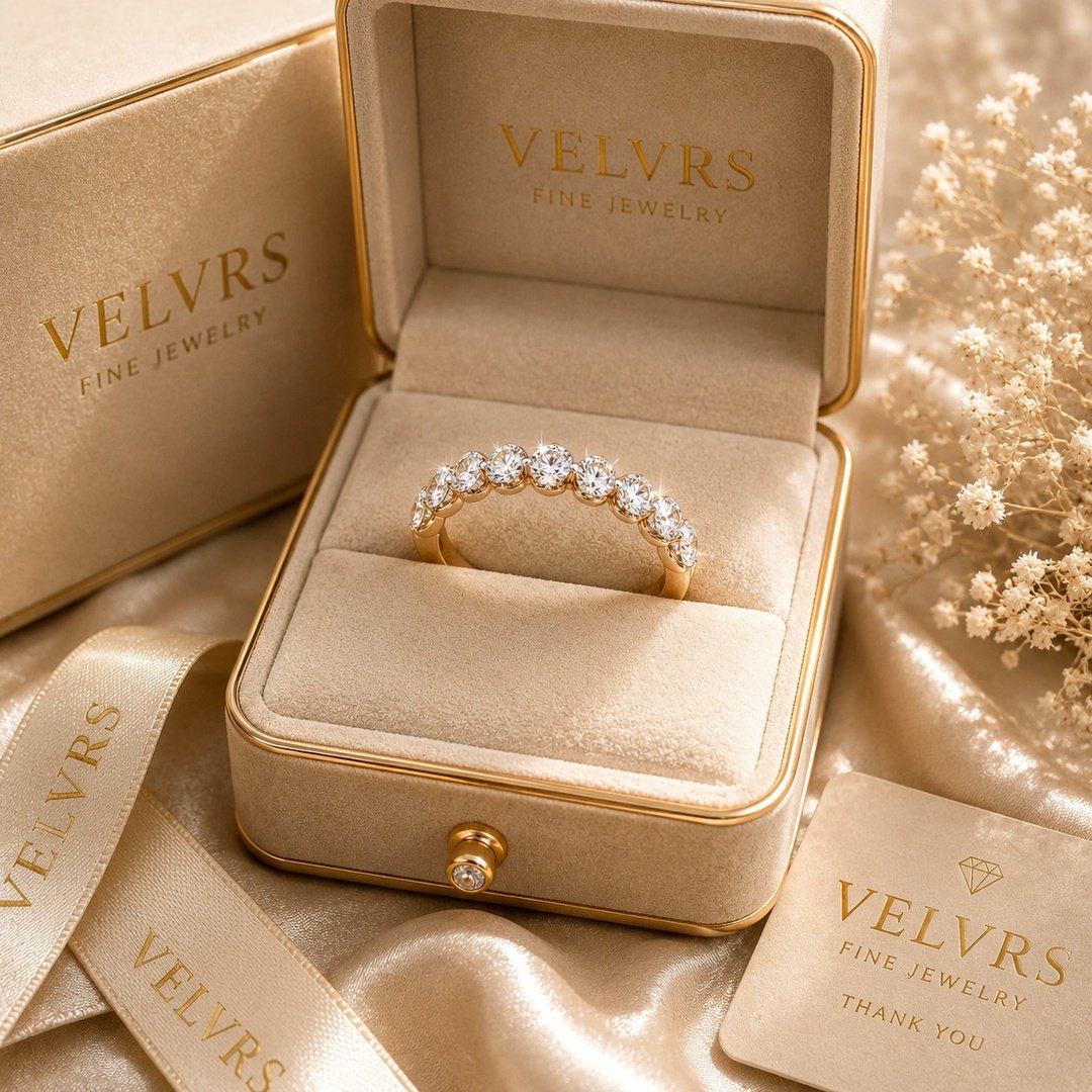 Velvrs Classic Round-Cut Eternity Band Ring – Rose Gold