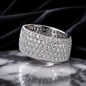 Velvrs Luxe Pavé Dome Ring – White Gold