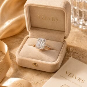 Celeste Emerald Halo Gold Engagement Ring