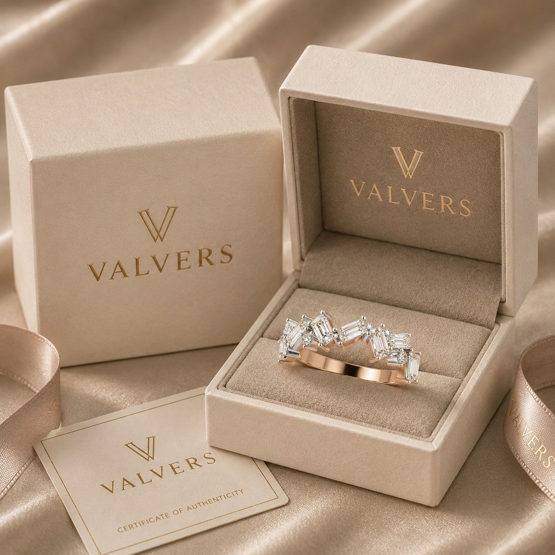 Velvrs Baguette Pavé Band Ring – Rose Gold